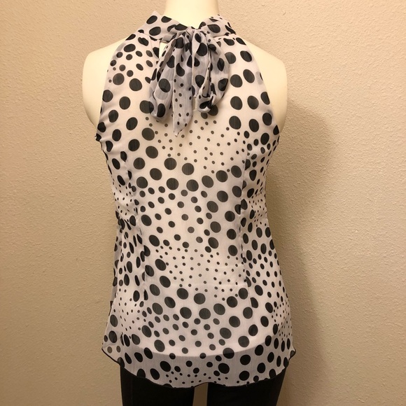 BCX Ruffle front polka dot halter top S - Picture 3 of 8